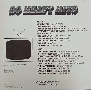 20 Heavy Hits Lp 33t Vinyle