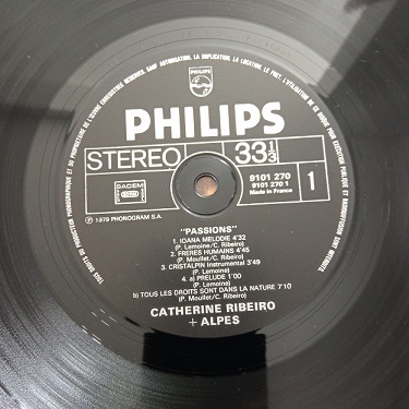 Catherine Ribeiro + Alpes ‎– Passions Lp 33t Vinyle