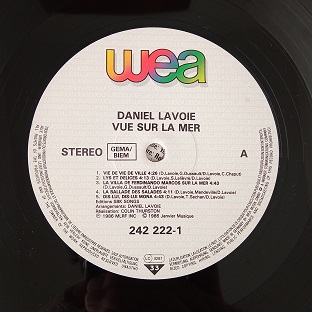 Daniel Lavoie ‎– Vue Sur La Mer Lp 33t Vinyle