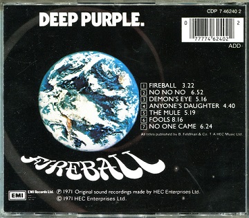 Deep Purple ‎– Fireball Album (CD)