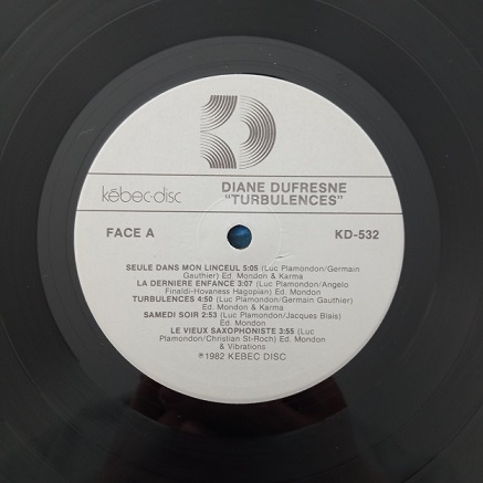Diane Dufresne – Turbulences Lp 33t Vinyle