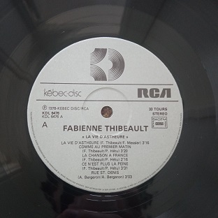 Fabienne Thibeault ‎– La Vie D'Astheure Lp 33t Vinyle