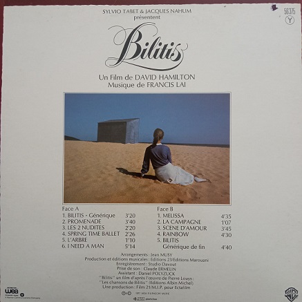 Francis Lai – Bilitis Lp 33t (Bande Originale) Vinyle
