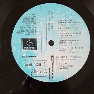 Gilbert Bécaud ‎– L'amour C'est L'affaire Des Gens Lp 33t Vinyle