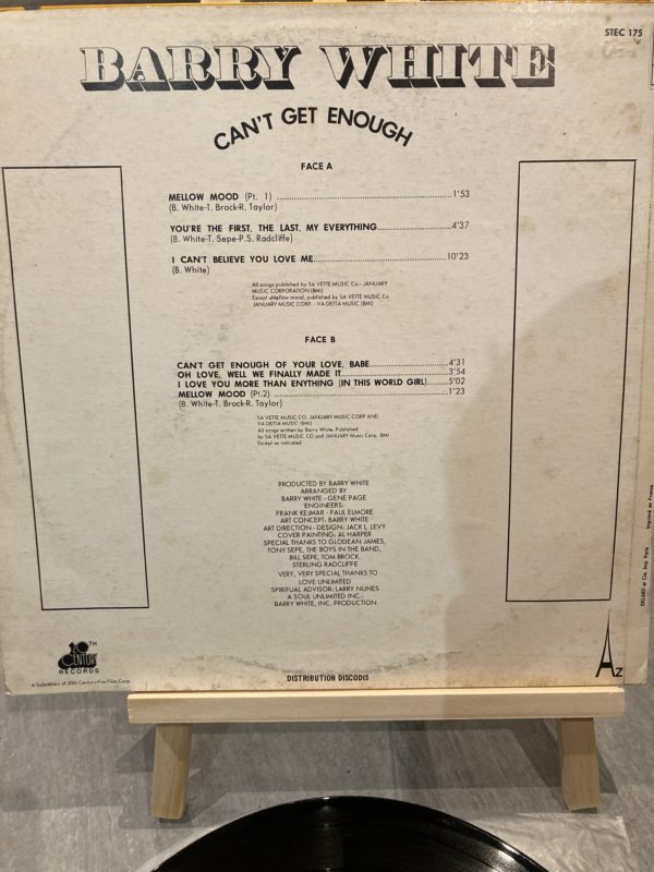 Barry White – Can't Get Enough LP Vinyl