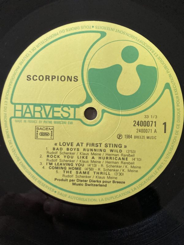 Scorpions – Love At First Sting LP Vinyl 1984