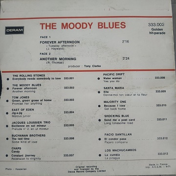 The Moody Blues ‎– Tuesday Afternoon (45t) Vinyle