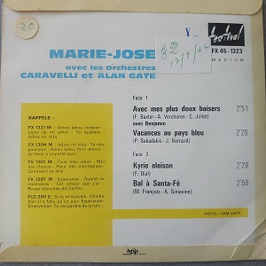 Marie-José ‎– Avec Mes Plus Doux Baisers (EP) Vinyle