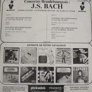 J.S. Bach - Süddeutsches Kammerorchester ‎– Concertos Brandebourgeois (33t) Vinyle