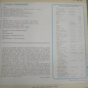 Das Wiener Volksopernorchester Et Das Grosse Wiener Hofball Orchester ‎– Valses Viennoises (33t) Vinyle