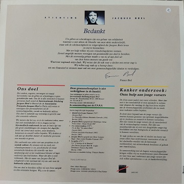 Jacques Brel ‎– Fondation Jacques Brel LP 33t Vinyle