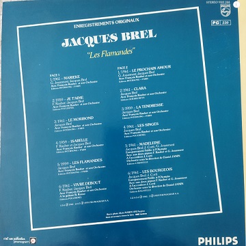 Jacques Brel ‎– Les Flamandes Lp 33t Vinyle