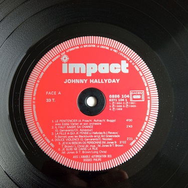 Johnny Hallyday - Collection Impact (Le Pénitencier) - Vinyl LP 33T -  Melodisque