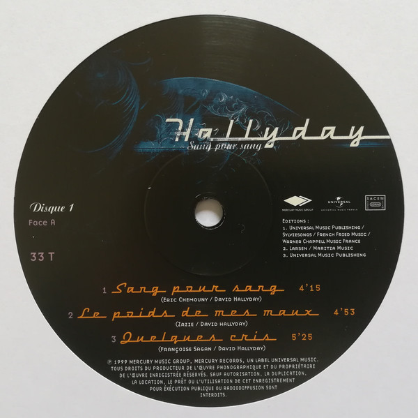 Johnny Hallyday – Sang Pour Sang Lp 2x33t Vinyle