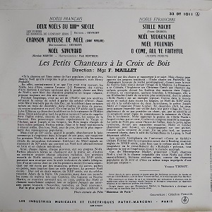 Les Petits Chanteurs À La Croix De Bois* Direction : Mgr F. Maillet* ‎– Noëls Français Et Étrangers LP 78T Vinyle