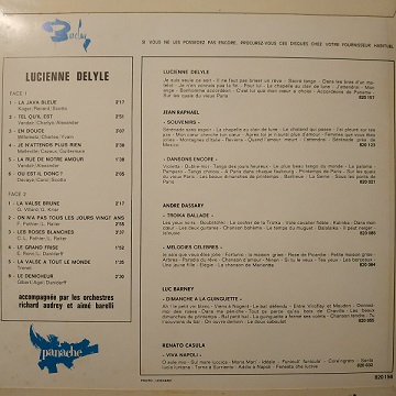 Lucienne Delyle ‎– La Java Bleue... LP 33t Vinyle