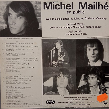 Michel Mailhé – En Public Lp 33t Vinyle