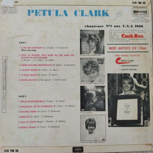 Petula Clark ‎– C'est Ma Chanson Lp 33t Vinyle