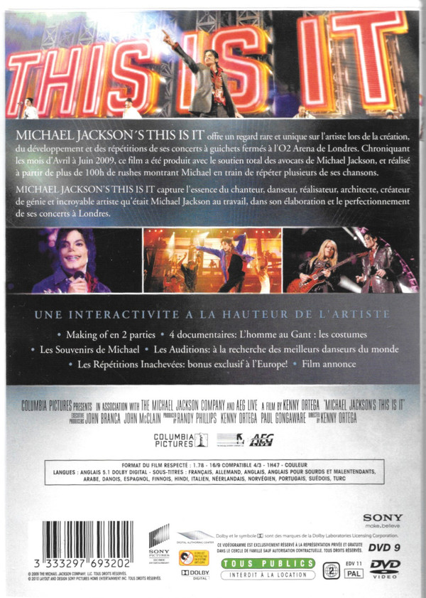 This Is It Michael Jackson DVD