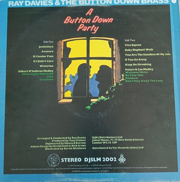 Ray Davies & The Button Down Brass ‎– A Button Down Party Lp 33t Vinyle