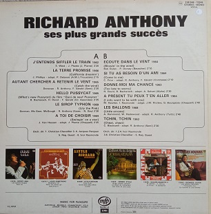 Richard Anthony – Ses Plus Grands Succès Lp 33t Vinyle