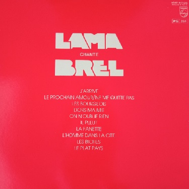 Serge Lama ‎– Lama Chante Brel Lp 33t Vinyle