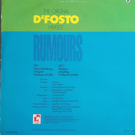 The Original DeFosto Himself – Rumours Lp 33t Vinyle