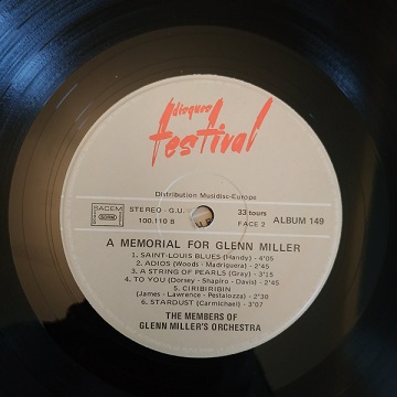 The Original Members Of Glenn Miller's Orchestra ‎– A Memorial For Glenn Miller (4xLP)